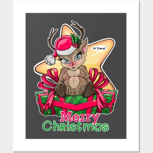 Christmas Deer with gifts for you! Merry Christmas Posters and Art